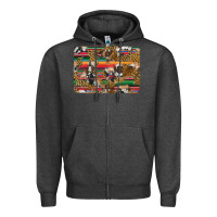 Charcoal Heather western serape cowhide and leopard background Zipper Hoodie - Artiststas