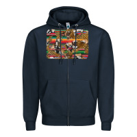 Navy western serape cowhide and leopard background Zipper Hoodie - Artiststas