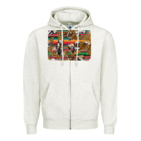 Oatmeal Heather western serape cowhide and leopard background Zipper Hoodie - Artiststas