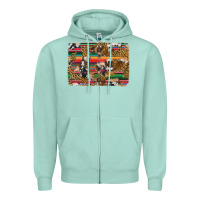 Seafoam western serape cowhide and leopard background Zipper Hoodie - Artiststas