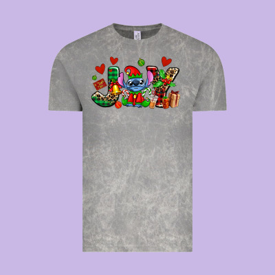 Joy With Christmas Elf Stitch Vintage Tee Designed By Adodesignshop
