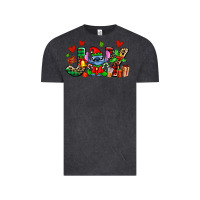 Vintage Black joy with christmas elf stitch Vintage Tee - AdoDesignShop