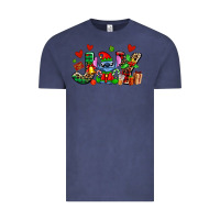 Vintage Denim joy with christmas elf stitch Vintage Tee - AdoDesignShop