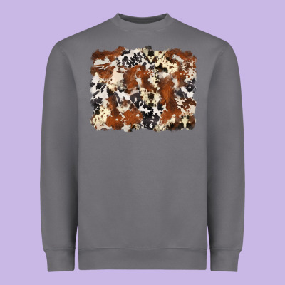 Cowhide Background Heavyweight Sweatshirt Designed By Zillion Design Studio