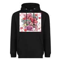 Black valentine's day cassette tapes Heavyweight Hoodie - MaliasSmallBusiness