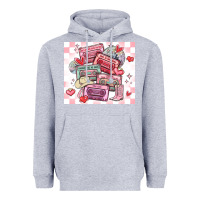 Heather Grey valentine's day cassette tapes Heavyweight Hoodie - MaliasSmallBusiness
