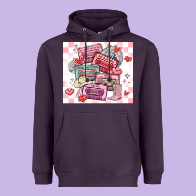 Valentine's Day Cassette Tapes Heavyweight Hoodie Designed By Maliassmallbusiness