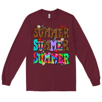 Burgundy summer summer summer Long Sleeve Tee - AdoDesignShop