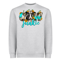 Heather Grey cow junkie Heavyweight Sweatshirt - Zillion Design Studio