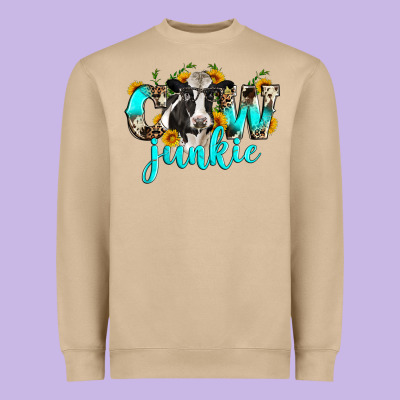 Cow Junkie Heavyweight Sweatshirt Designed By Zillion Design Studio