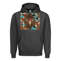 Charcoal Heather western floral bullskull cowhide and leopard Zipper Hoodie - Artiststas