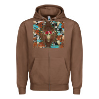 Chestnut western floral bullskull cowhide and leopard Zipper Hoodie - Artiststas