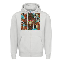 Dove Grey western floral bullskull cowhide and leopard Zipper Hoodie - Artiststas