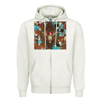 Oatmeal Heather western floral bullskull cowhide and leopard Zipper Hoodie - Artiststas