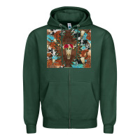 Sports Green western floral bullskull cowhide and leopard Zipper Hoodie - Artiststas