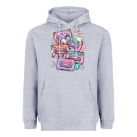 Heather Grey easter cassette tapes Heavyweight Hoodie - MaliasSmallBusiness