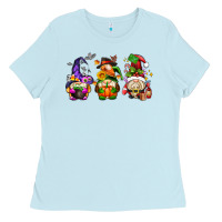 Baby Blue hallothanksmas gnome Ladies Tee - AdoDesignShop