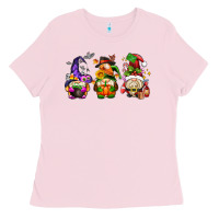 Bubblegum Pink hallothanksmas gnome Ladies Tee - AdoDesignShop