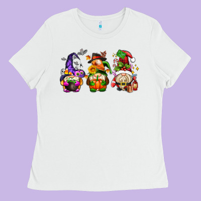 Hallothanksmas Gnome Ladies Tee Designed By Adodesignshop