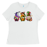 White hallothanksmas gnome Ladies Tee - AdoDesignShop