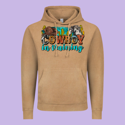 Cowboy In Training Vintage Hoodie Designed By Zillion Design Studio