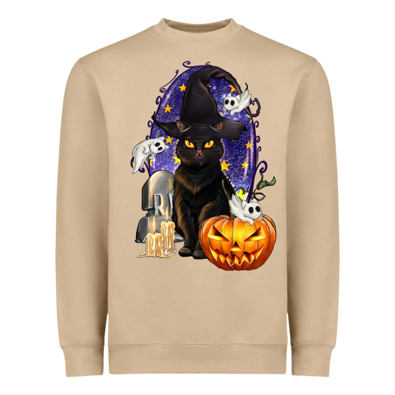 Halloween Cat And Pumpkin Heavyweight Sweatshirt by texasbilliewilder | Teevron