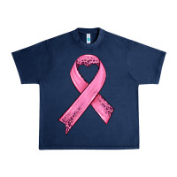 Navy pink ribbon Urban Heavy Tee - HRA Design Shop