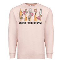 Pale Pink choose your weapon Premium Sweatshirt - MaliasSmallBusiness