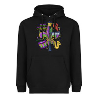 Black new orleans mardi gras streets Heavyweight Hoodie - MaliasSmallBusiness