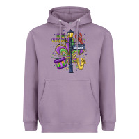 Lavender new orleans mardi gras streets Heavyweight Hoodie - MaliasSmallBusiness
