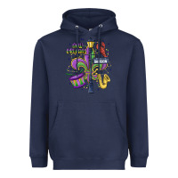 Navy new orleans mardi gras streets Heavyweight Hoodie - MaliasSmallBusiness