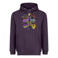 Plum new orleans mardi gras streets Heavyweight Hoodie - MaliasSmallBusiness
