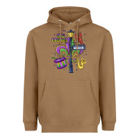 Toasted Coconut new orleans mardi gras streets Heavyweight Hoodie - MaliasSmallBusiness