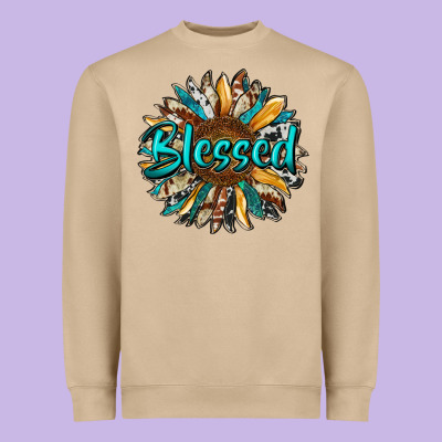 Blessed Sunflower Heavyweight Sweatshirt Designed By Ranaportraitstore