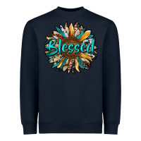 Navy blessed sunflower Heavyweight Sweatshirt - RanaPortraitStore