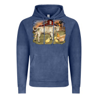 Vintage Denim charolaris bull and chicken in barnyard Vintage Hoodie - RanaPortraitStore