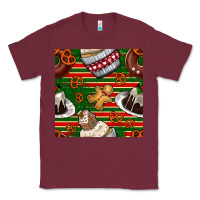 Burgundy christmas cake seamless pattern Classic Tee - BundleAndBundleShop