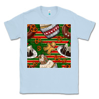 Dusty Blue christmas cake seamless pattern Classic Tee - BundleAndBundleShop