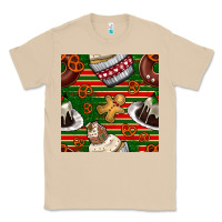 Mushroom christmas cake seamless pattern Classic Tee - BundleAndBundleShop