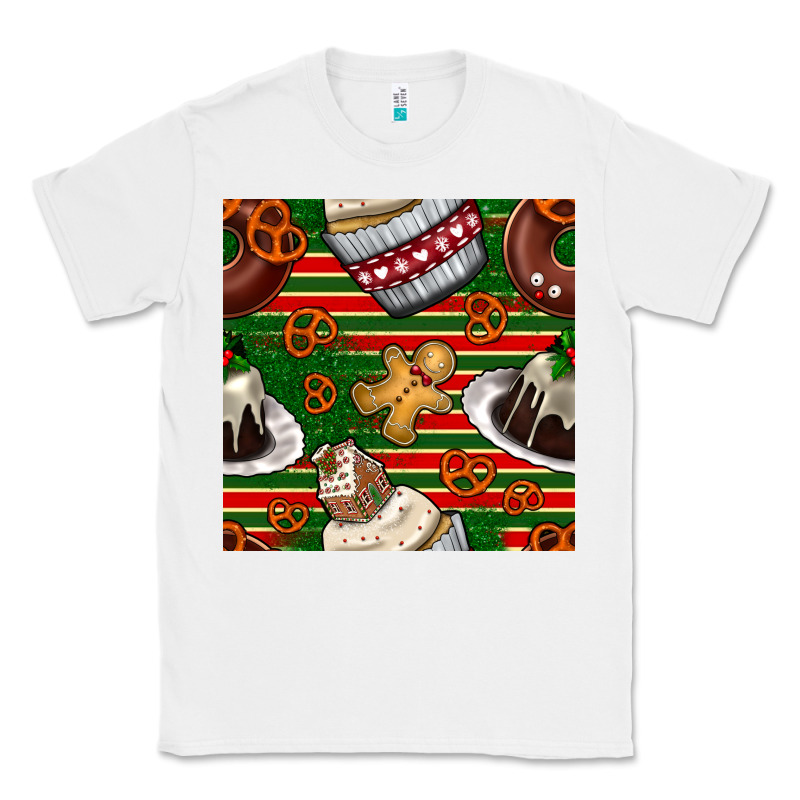 Christmas Cake Seamless Pattern Classic Tee by BundleAndBundleShop | Teevron