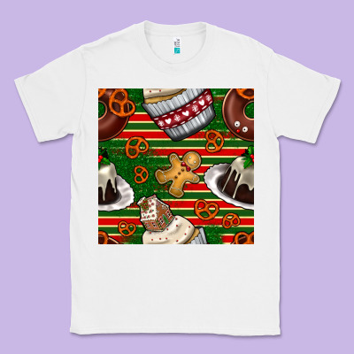 Christmas Cake Seamless Pattern Classic Tee Designed By Bundleandbundleshop