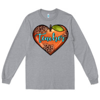 Heather Grey teacher heart Long Sleeve Tee - JahusDesignShop