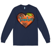 Navy teacher heart Long Sleeve Tee - JahusDesignShop