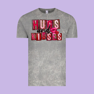 Hugs And Kisses Vintage Tee Designed By Fadigitalartstudio