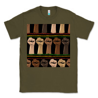 Army Green melanin rised fist seamless pattern Classic Tee - BundleAndBundleShop