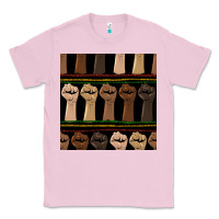 Bubblegum Pink melanin rised fist seamless pattern Classic Tee - BundleAndBundleShop