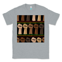 Heather Grey melanin rised fist seamless pattern Classic Tee - BundleAndBundleShop