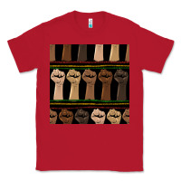 Red melanin rised fist seamless pattern Classic Tee - BundleAndBundleShop