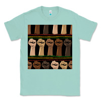 Seafoam melanin rised fist seamless pattern Classic Tee - BundleAndBundleShop