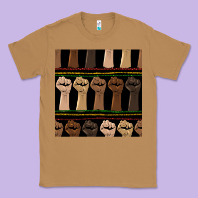Melanin Rised Fist Seamless Pattern Classic Tee Designed By Bundleandbundleshop